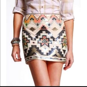 Express sequin mini skirt